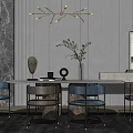 Modern Dining Table and Chair Combination 3d model
