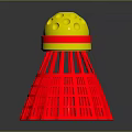 Plastic Badminton Shuttlecock With Yellow Top And Red Base Sports Equipment Design