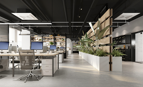 Industrial LOFT Public Office Area Open Office 3d model