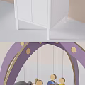 White Wardrobe in Pink Nursery Room With Storage Drawers and Baby Furniture