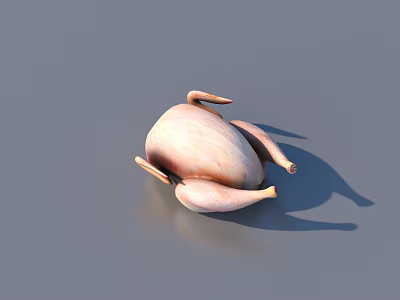 Fresh Whole Raw Chicken Ready For Cooking As Main Ingredient 3d model