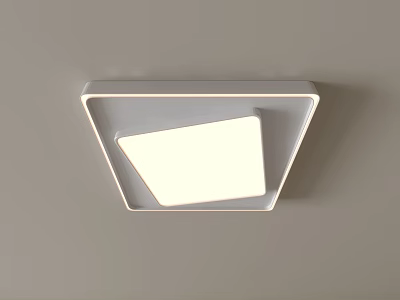 Modern Flush Mount Ceiling Light With Triangular Frame And Square White Light 3d model