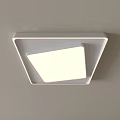 Modern Flush Mount Ceiling Light With Triangular Frame And Square White Light