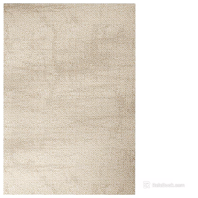 Beige Square Rug With Woven Texture For Minimalist Interior Decor 3d model 