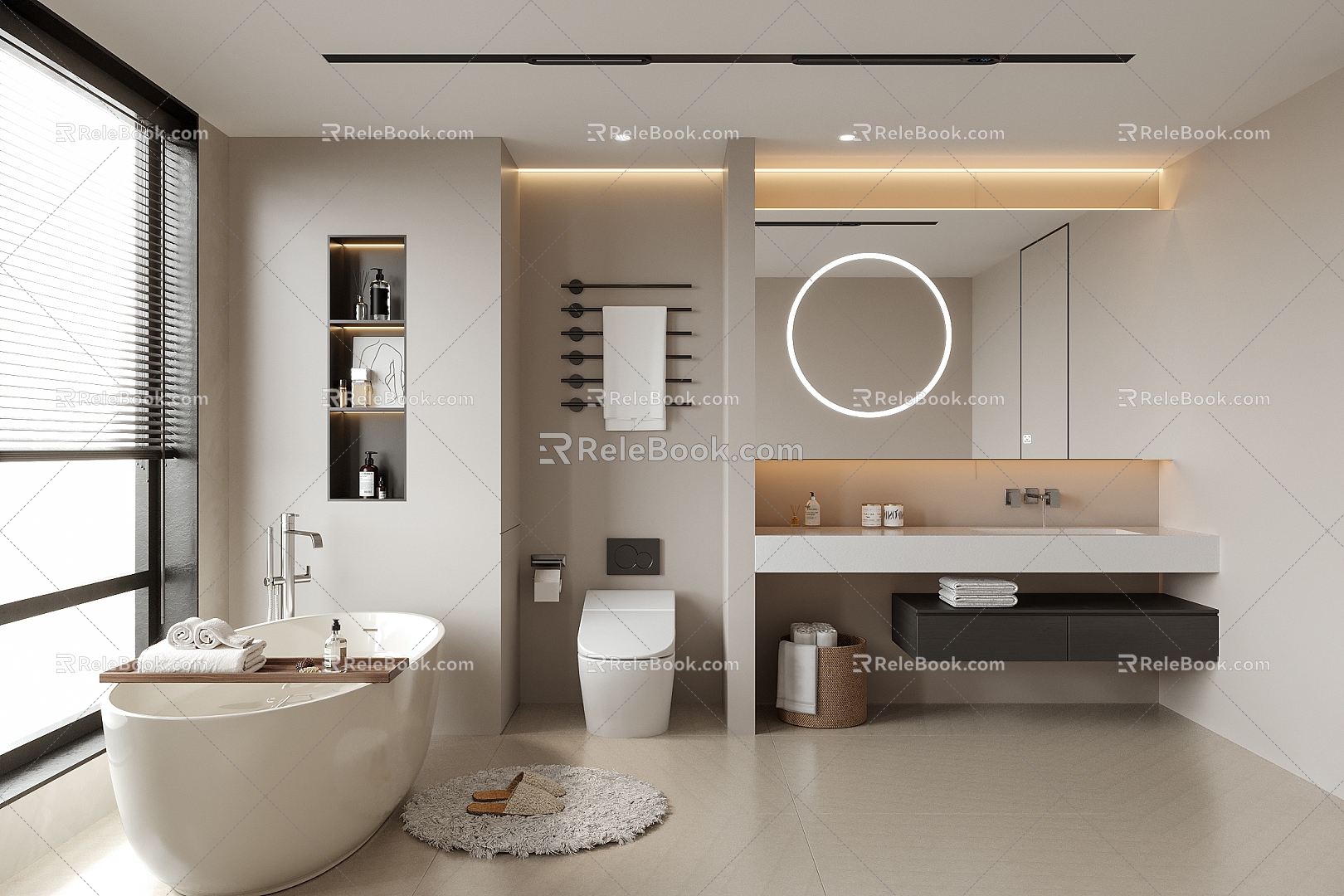 toilet sink shower shower bathroom mirror toilet bathtub 3d model