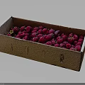 Juicy Fresh Ripe Red Raspberries in a Brown Cardboard Box Container