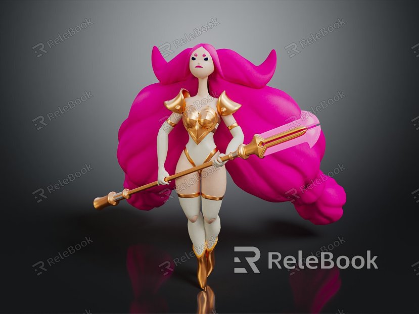 Modern game character female knight princess heroine ancient female warrior model