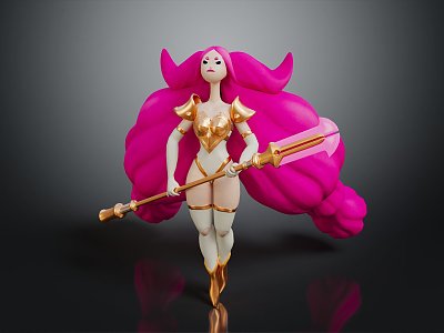 Modern game character female knight princess heroine ancient female warrior model