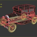 Vintage Classic Car With Two Tone Color Round Headlights And Retro Body Design