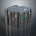 Industrial Gray Metal Storage Container With Labeled Panels And Green Indicators