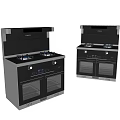 Modern Kitchen Appliances With Gas Stoves Range Hoods And Double Ovens