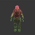 Game Movie Warrior Character In Armored Costume With Battle Gear Standing Pose