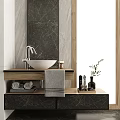 Sleek Modern Bathroom Vanity With Marble Countertop Mirror Faucet And Decorative Towels