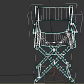 Stylish Director's Chair With Wooden Frame Black Seat Backrest And Crossed Legs Design