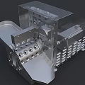 Stainless Steel Industrial Equipment With Roller Mechanism Feeding Hopper And Metal Frame
