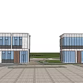 Modern Detached Villa Exterior Design With Large Glass Windows And Metal Panels