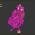 Golden Abstract 3D Model With Geometric Shapes And Mechanical Parts