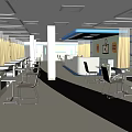 Modern Medical Waiting Area With Comfortable Chairs Reception Desk And Wall Clocks