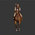 Person Wearing Traditional Feather Headdress Riding Brown Horse In Motion