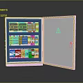 Modern Metal Furniture Cabinet With Open Door And Multiple Internal Modules