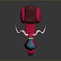 3D Model Motorcycle With Pink Blue Body Horn Big Eye And Purple Seat