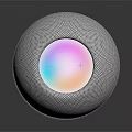 Artistic Spherical Sculpture Carving With Mesh Pattern White Base And Iridescent Top