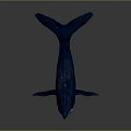 Blue Whale Sculpture in Swimming Pose with Detailed Marine Animal Design