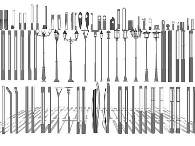 Stylish Outdoor Lights Collection With Various Designs For Garden And Pathway 3d model