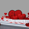 Romantic Red Heart Decorative Scene With Give Love To You And Small Hearts