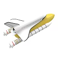 Detailed Space Shuttle Design With Yellow Fuel Tank And White Rocket Boosters