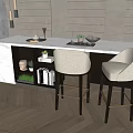 Bar stool combination 3d model