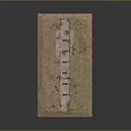 Detailed Concrete Structure Model with Green Plants on Dry Grass Base