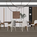 Modern Dining Table and Chair Combination Dining Table and Chair 3d model