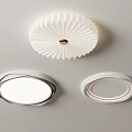 Modern White Pleated Ceiling Lights With Gold Center And Round Black White Frames
