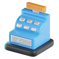 Smart Cash Register Machine Blue Design With Buttons Drawer And