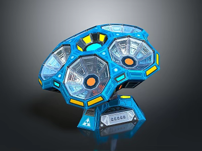 High Tech Blue Industrial Equipment With Transparent Panels Circular Controls And Stable Base Structure 3d model