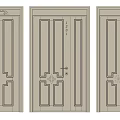 Classic Swing Doors With Decorative Patterns Handle And House Number Design 3d model