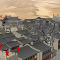 Ancient Architecture Complex With Desert Backdrop Traditional Rooftops And Historic Streets 3d model