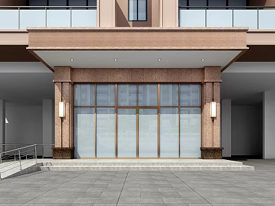 Modern Door Head Community Entry Door Head 3d model