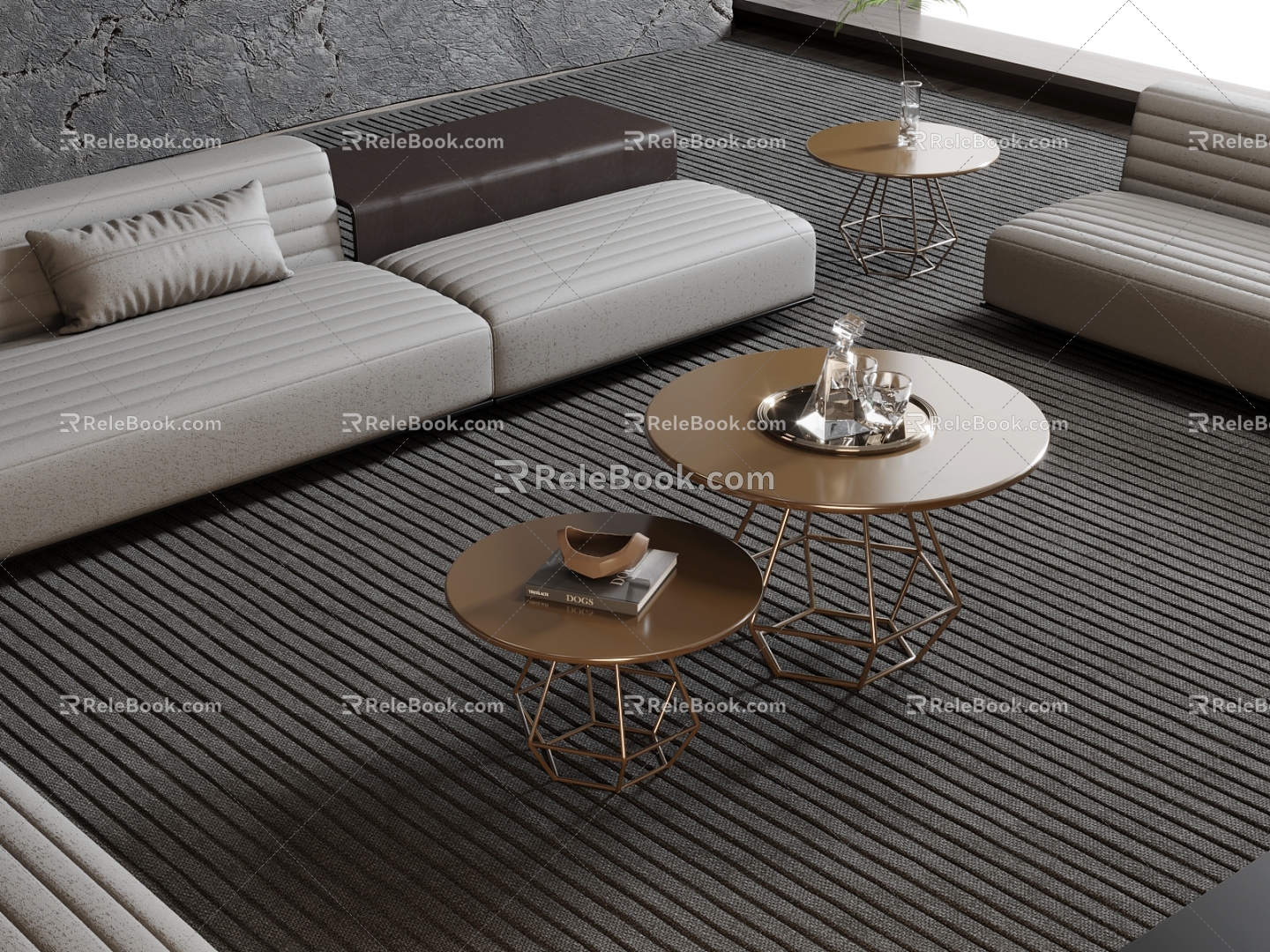 Light Luxury Coffee Table 3d model