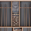 Modern Wooden Cue Rack With Multiple Slots For Pool Cues And Ball Storage Shelf