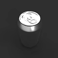 Shiny Silver Aluminum Beverage Can With Pull Tab Isolated On Black Background 3d model