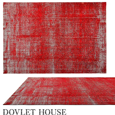 Red Textured Square Rug With Modern Pattern For Living Room Decor 3d model