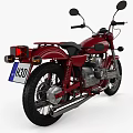 Red Vintage Motorcycle With Classic Headlight Black Seat And Silver Engine And Black Tires
