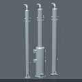 Vertical Industrial Equipment Metal Towers Featuring Pipes And Connecting Parts