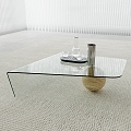 Glass coffee table shaped coffee table 3d model