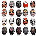 Colorful Traditional Peking Opera Masks as Artistic Wall Decor for Home Interiors