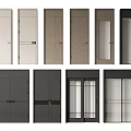 Various Design Swing Doors With Wooden Panels Glass Inserts And Neutral Colors