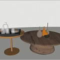 Middle Ancient Coffee Table Round Coffee Table Combination Log Coffee Table Middle Ancient Style Coffee Table 3d model