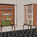Elegant Modern Wine Cabinet With Glass Doors Metal Frame And Shelves Holding Wine Bottles